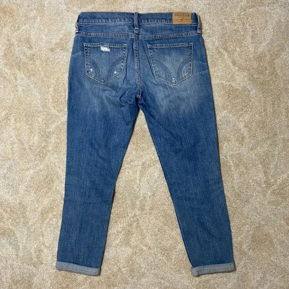 Hollister Distressed Vintage Boyfriend Jeans 0R with rolled cuffs - Picture 6 of 11